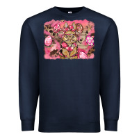 Navy pink camouflage bunny background Premium Sweatshirt - BarkalooDesign