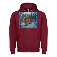 Burgundy rod father Zipper Hoodie - Artiststas