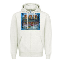 Oatmeal Heather rod father Zipper Hoodie - Artiststas