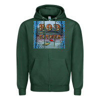 Sports Green rod father Zipper Hoodie - Artiststas