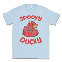 Dusty Blue spooky devil rubber duck halloween Classic Tee - longCreatives