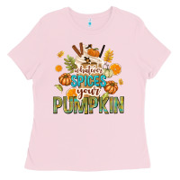 Bubblegum Pink Whatever Spices Your Pumpkin Ladies Tee - texasbilliewilder