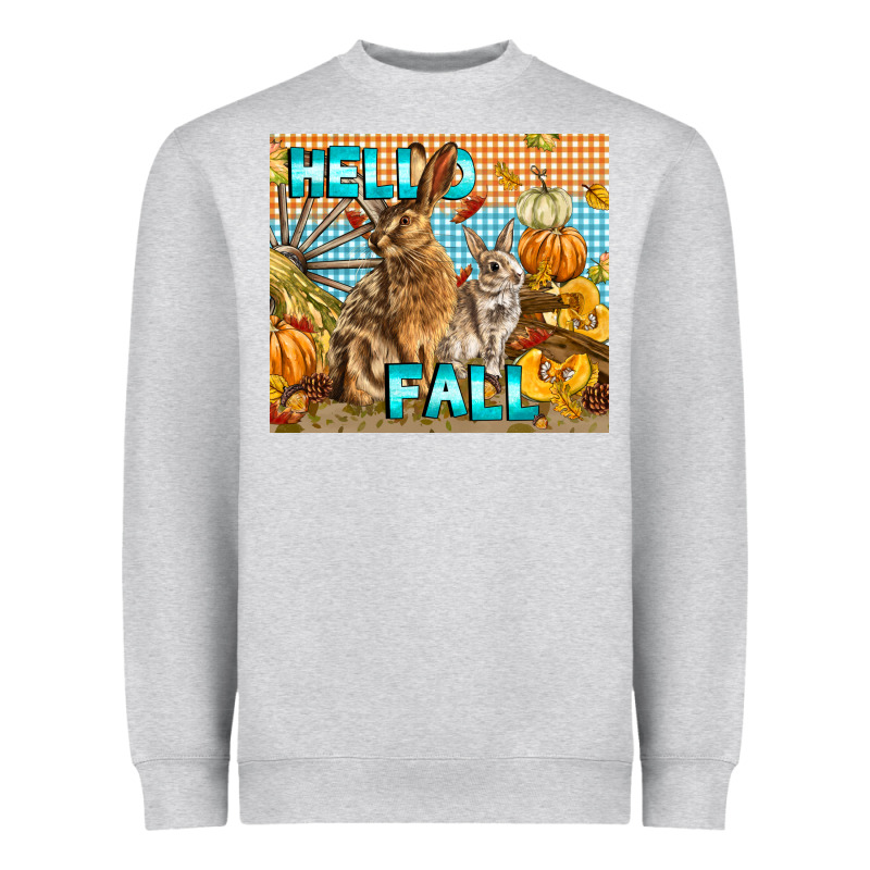 Hello Fall Rabbit Heavyweight Sweatshirt by LillyAllenDesigns | Teevron