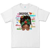 White afro messy bun teach inspire love teacher blessed Premium Tee - NancyCooperArtShop