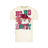 Vintage Arctic ho ho howdy santa pink christmas Vintage Tee - CowGirlArtShop