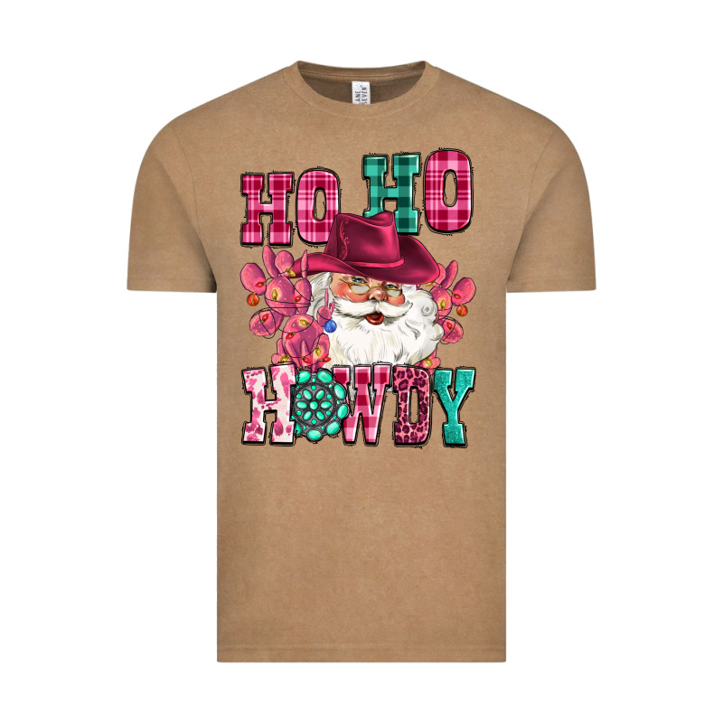 Ho Ho Howdy Santa Pink Christmas Vintage Tee by CowGirlArtShop | Teevron