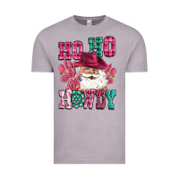 Vintage Zinc ho ho howdy santa pink christmas Vintage Tee - CowGirlArtShop