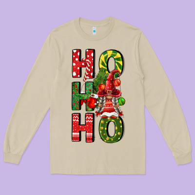 Ho Ho Ho Gnomes Fa Long Sleeve Tee Designed By Fadigitalartstudio