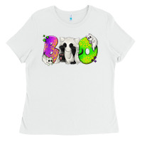 White Boo Ghost Cat Ladies Tee - texasbilliewilder