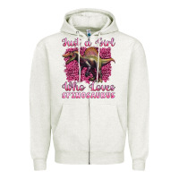Oatmeal Heather just a girl who loves baby spinosaurus Zipper Hoodie - Artiststas