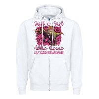White just a girl who loves baby spinosaurus Zipper Hoodie - Artiststas