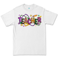 White mardi gras teacher Premium Tee - texasbilliewilder