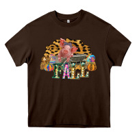 Chocolate Brown Fall Scene Pumpkin Watercolor Pig Wagon Serape Cheetah Heavy Core Tee - Bettercallsaul