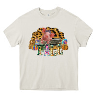 Cream Fall Scene Pumpkin Watercolor Pig Wagon Serape Cheetah Heavy Core Tee - Bettercallsaul