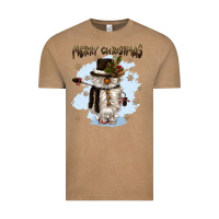 Vintage Coffee merry christmas snowman Vintage Tee - CowGirlArtShop