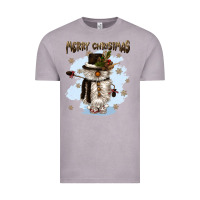 Vintage Zinc merry christmas snowman Vintage Tee - CowGirlArtShop
