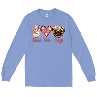 Colony Blue Peace Love Pugs Long Sleeve Tee - Jasminsmagicworld