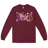Burgundy xoxo cow valentine's day Long Sleeve Tee - OliviaCreatesArt