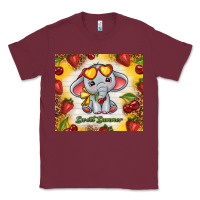 Burgundy sweet summer cute elephant Classic Tee - TumblerDesignByShophia