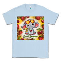 Dusty Blue sweet summer cute elephant Classic Tee - TumblerDesignByShophia