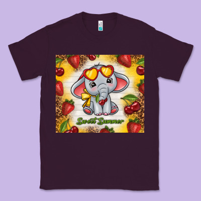 Sweet Summer Cute Elephant Classic Tee Designed By Tumblerdesignbyshophia