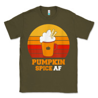 Army Green pumpkin spice af retro vintage background happy halloween Classic Tee - longCreatives