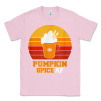 Bubblegum Pink pumpkin spice af retro vintage background happy halloween Classic Tee - longCreatives