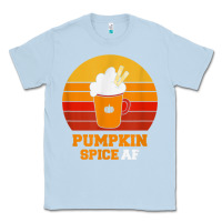 Dusty Blue pumpkin spice af retro vintage background happy halloween Classic Tee - longCreatives