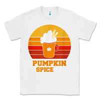 White pumpkin spice af retro vintage background happy halloween Classic Tee - longCreatives