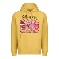 Antique Gold Coffee Is MY Valentine Premium Hoodie - CowhideDigitalArt