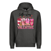 Charcoal Heather Coffee Is MY Valentine Premium Hoodie - CowhideDigitalArt