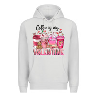 Dove Grey Coffee Is MY Valentine Premium Hoodie - CowhideDigitalArt