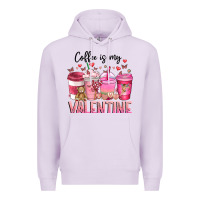 Lilac Coffee Is MY Valentine Premium Hoodie - CowhideDigitalArt