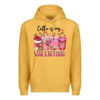 Mustard Coffee Is MY Valentine Premium Hoodie - CowhideDigitalArt