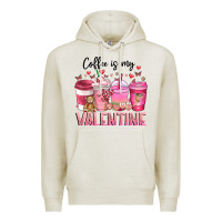 Oatmeal Heather Coffee Is MY Valentine Premium Hoodie - CowhideDigitalArt