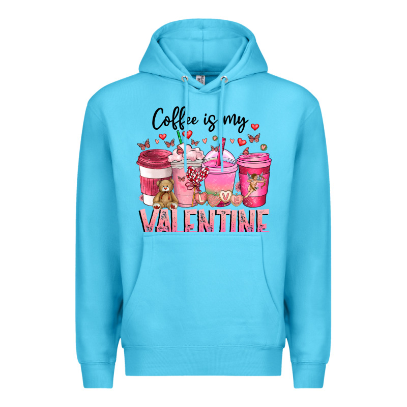 Coffee Is My Valentine Premium Hoodie by CowhideDigitalArt | Teevron