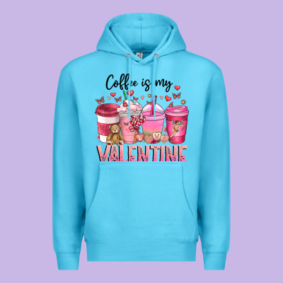 Coffee Is My Valentine Premium Hoodie Designed By Cowhidedigitalart