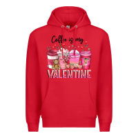 Red Coffee Is MY Valentine Premium Hoodie - CowhideDigitalArt