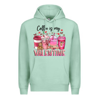 Seafoam Coffee Is MY Valentine Premium Hoodie - CowhideDigitalArt
