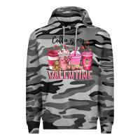 Slate Camo Coffee Is MY Valentine Premium Hoodie - CowhideDigitalArt
