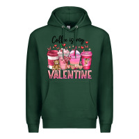 Sports Green Coffee Is MY Valentine Premium Hoodie - CowhideDigitalArt
