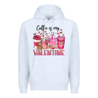 White Coffee Is MY Valentine Premium Hoodie - CowhideDigitalArt