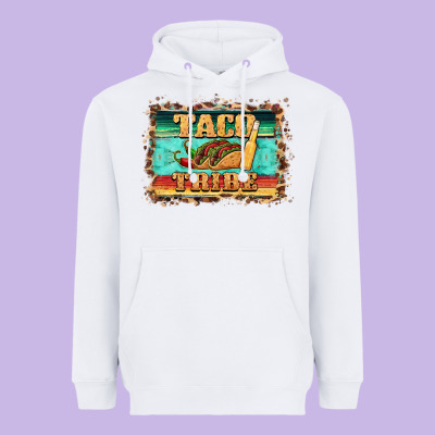 Taco Tribe Western Background Heavyweight Hoodie Designed By Barkaloodesign