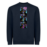 Navy Black Cat Halloween Heavyweight Sweatshirt - LillyAllenDesigns