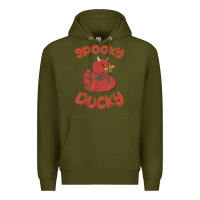 Army Green spooky devil rubber duck halloween Premium Hoodie - longCreatives