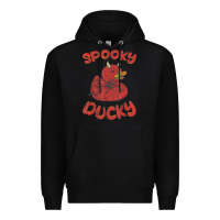 Black spooky devil rubber duck halloween Premium Hoodie - longCreatives