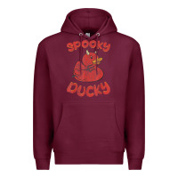 Burgundy spooky devil rubber duck halloween Premium Hoodie - longCreatives