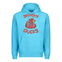 Ocean Blue spooky devil rubber duck halloween Premium Hoodie - longCreatives