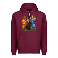 Burgundy surprise!  scooby dog with friends funny halloween Premium Hoodie - longCreatives