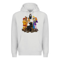 Dove Grey surprise!  scooby dog with friends funny halloween Premium Hoodie - longCreatives